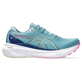 Gel-Kayano 30 Wide „Gris Blue Lime Green”