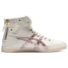 Pantofi de baschet retro înalți din fleece Double Clutch, alb lapte/auriu