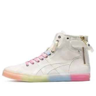 Pantofi retro casual înalți Double Clutch Milk White „Alb-roz”
