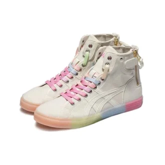 Pantofi retro casual înalți Double Clutch Milk White „Alb-roz”