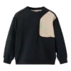 Pulover Color Block „Black Beige”