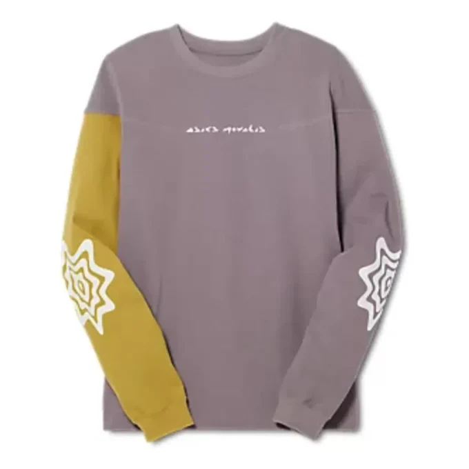 Top cu mânecă lungă Novalis Bixance „Pewter Purple Medallion Yellow”