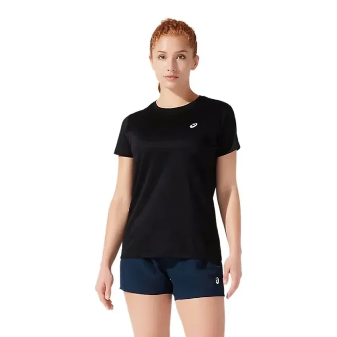 Top cu mâneci scurte argintiu „Performance Black”