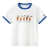 Tricou casual cu imprimeu „White Blue”