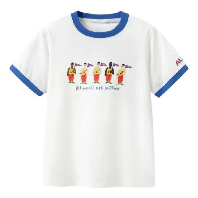 Tricou casual cu imprimeu „White Blue”