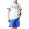 Tricou casual cu imprimeu „White Blue”