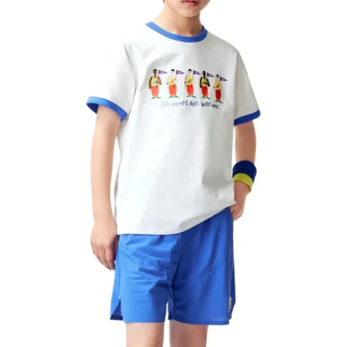 Tricou casual cu imprimeu „White Blue”
