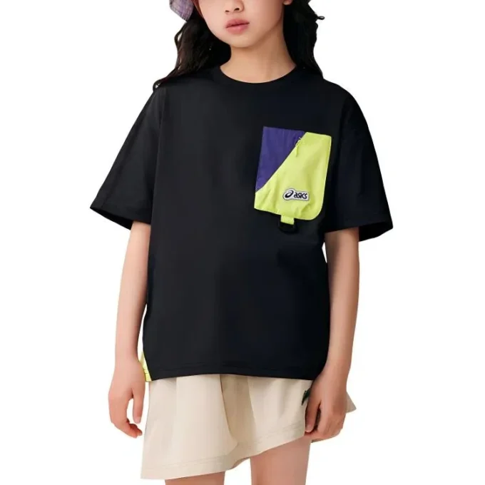 Tricou cu buzunar cu logo „Black”