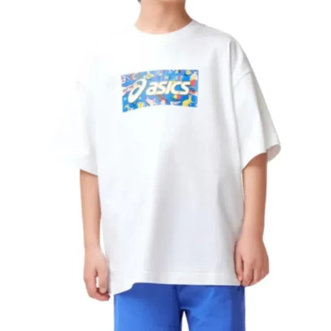 Tricou cu imprimeu logo „White Blue”