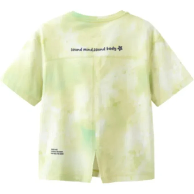 Tricou cu logo „Green Yellow White”