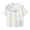 Tricou cu logo și flori „White”