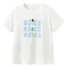 Tricou cu logo pe trei rânduri „White Blue”