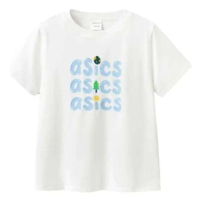 Tricou cu logo pe trei rânduri „White Blue”