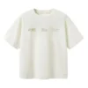 Tricou cu logo-uri multiple „Alb-bej”