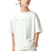 Tricou cu logo-uri multiple „Alb-bej”
