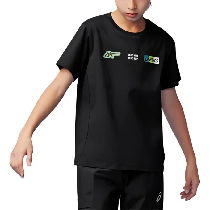 Tricou cu logo-uri multiple „Negru”