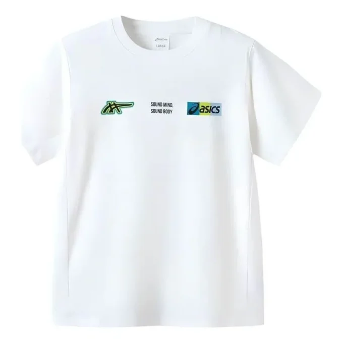 Tricou cu logo-uri multiple „White”