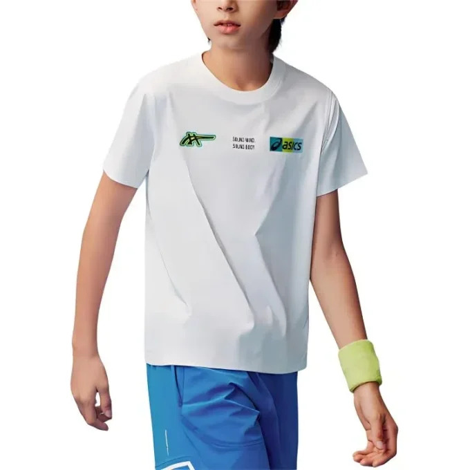 Tricou cu logo-uri multiple „White”