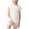 Tricou cu logo „White Pink”