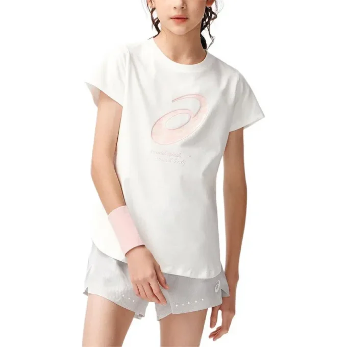 Tricou cu logo „White Pink”