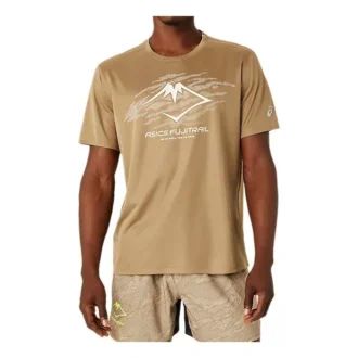 Tricou de alergare Fujitrail „Tan White”