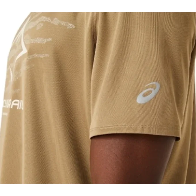 Tricou de alergare Fujitrail „Tan White”