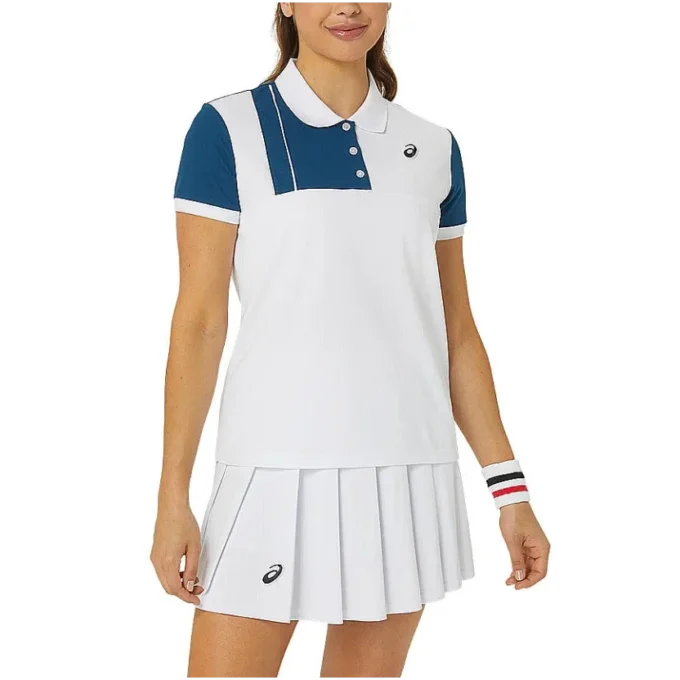 Tricou polo clasic „White Blue”