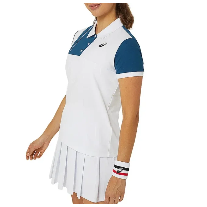 Tricou polo clasic „White Blue”